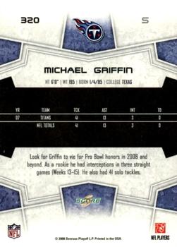 2008 Score - Super Bowl XLIII #320 Michael Griffin Back