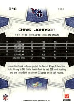 2008 Score - Super Bowl XLIII #348 Chris Johnson Back
