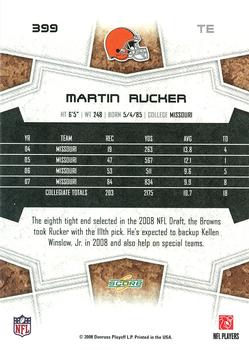 2008 Score - Super Bowl XLIII #399 Martin Rucker Back
