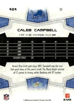 2008 Score - Super Bowl XLIII #424 Caleb Campbell Back
