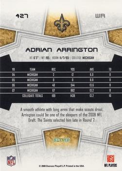 2008 Score - Super Bowl XLIII #427 Adrian Arrington Back