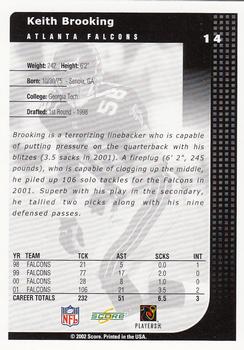 2002 Score #14 Keith Brooking Back