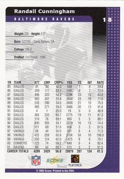 2002 Score #18 Randall Cunningham Back