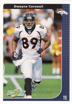 2002 Score #78 Dwayne Carswell Front