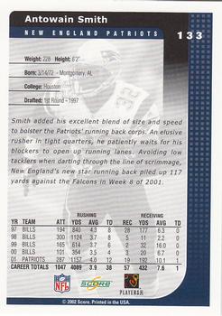 2002 Score #133 Antowain Smith Back
