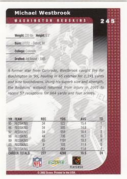 2002 Score #245 Michael Westbrook Back