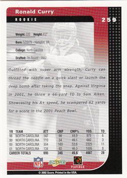 2002 Score #259 Ronald Curry Back