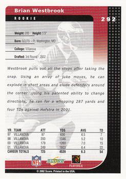 2002 Score #292 Brian Westbrook Back