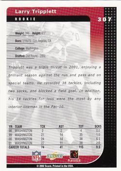 2002 Score #307 Larry Tripplett Back
