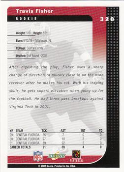 2002 Score #320 Travis Fisher Back
