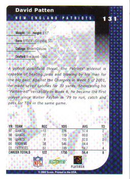 2002 Score #131 David Patten Back
