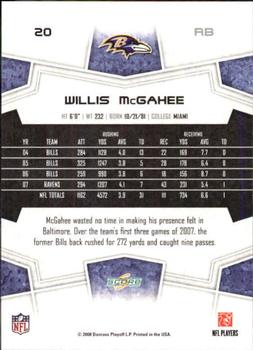 2008 Score - Super Bowl XLIII Black #20 Willis McGahee Back
