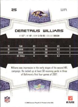 2008 Score - Super Bowl XLIII Black #25 Demetrius Williams Back