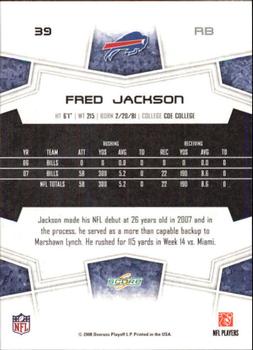 2008 Score - Super Bowl XLIII Black #39 Fred Jackson Back