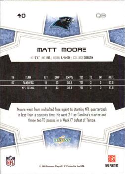 2008 Score - Super Bowl XLIII Black #40 Matt Moore Back