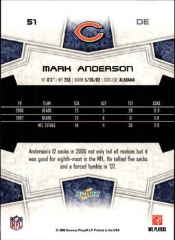 2008 Score - Super Bowl XLIII Black #51 Mark Anderson Back