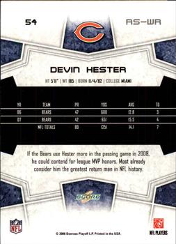 2008 Score - Super Bowl XLIII Black #54 Devin Hester Back