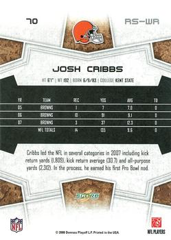 2008 Score - Super Bowl XLIII Black #70 Josh Cribbs Back