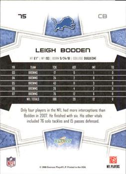 2008 Score - Super Bowl XLIII Black #75 Leigh Bodden Back