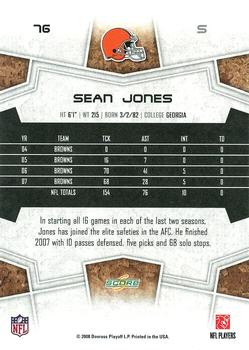 2008 Score - Super Bowl XLIII Black #76 Sean Jones Back