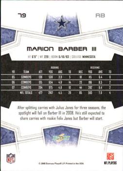 2008 Score - Super Bowl XLIII Black #79 Marion Barber Back