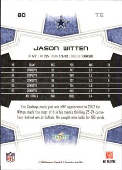2008 Score - Super Bowl XLIII Black #80 Jason Witten Back