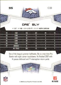 2008 Score - Super Bowl XLIII Black #95 Dre' Bly Back