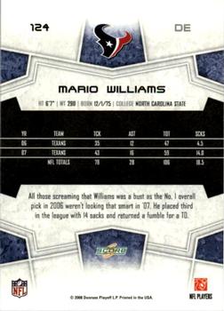 2008 Score - Super Bowl XLIII Black #124 Mario Williams Back