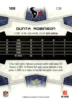 2008 Score - Super Bowl XLIII Black #125 Dunta Robinson Back