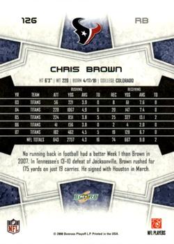 2008 Score - Super Bowl XLIII Black #126 Chris Brown Back