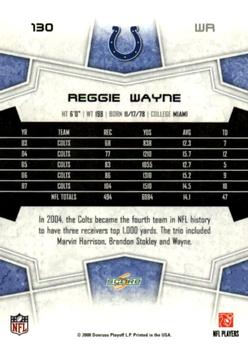 2008 Score - Super Bowl XLIII Black #130 Reggie Wayne Back