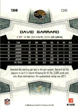2008 Score - Super Bowl XLIII Black #138 David Garrard Back