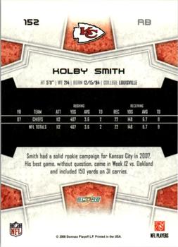 2008 Score - Super Bowl XLIII Black #152 Kolby Smith Back