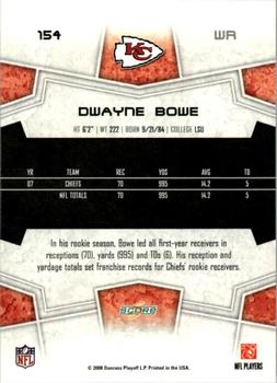 2008 Score - Super Bowl XLIII Black #154 Dwayne Bowe Back