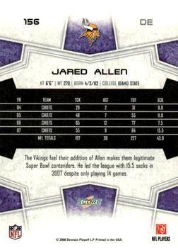 2008 Score - Super Bowl XLIII Black #156 Jared Allen Back