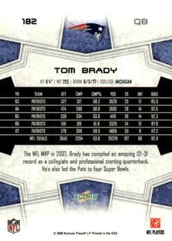 2008 Score - Super Bowl XLIII Black #182 Tom Brady Back