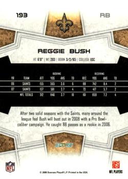 2008 Score - Super Bowl XLIII Black #193 Reggie Bush Back