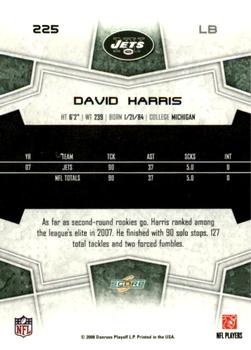 2008 Score - Super Bowl XLIII Black #225 David Harris Back