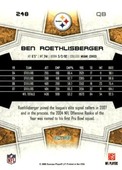 2008 Score - Super Bowl XLIII Black #248 Ben Roethlisberger Back