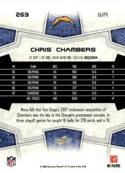 2008 Score - Super Bowl XLIII Black #263 Chris Chambers Back