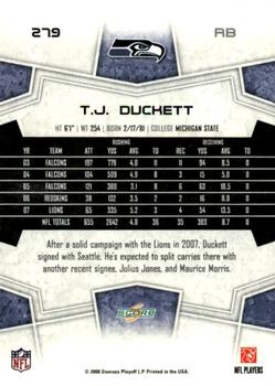 2008 Score - Super Bowl XLIII Black #279 T.J. Duckett Back