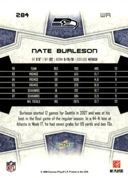 2008 Score - Super Bowl XLIII Black #284 Nate Burleson Back