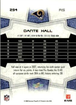 2008 Score - Super Bowl XLIII Black #294 Dante Hall Back