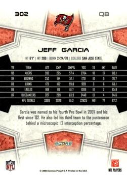 2008 Score - Super Bowl XLIII Black #302 Jeff Garcia Back