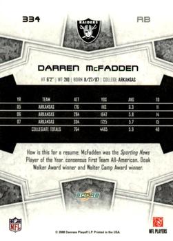 2008 Score - Super Bowl XLIII Black #334 Darren McFadden Back