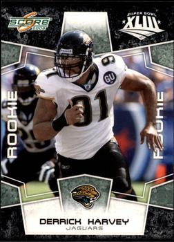 2008 Score - Super Bowl XLIII Black #338 Derrick Harvey Front