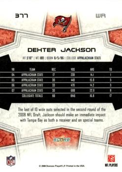 2008 Score - Super Bowl XLIII Black #377 Dexter Jackson Back