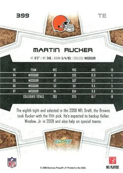 2008 Score - Super Bowl XLIII Black #399 Martin Rucker Back
