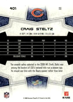 2008 Score - Super Bowl XLIII Black #401 Craig Steltz Back