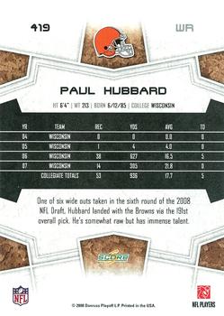 2008 Score - Super Bowl XLIII Black #419 Paul Hubbard Back